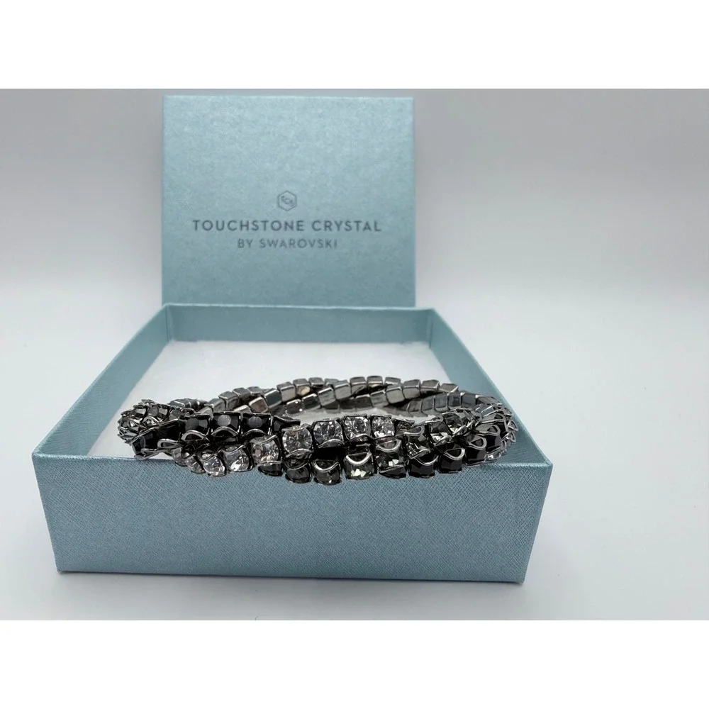 Touchstone Crystal by‎ Swarovski Black Twisted Bracelet